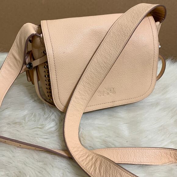 COACH DAKOTAH Apricot Leather Small Whipstitched Flap Saddle Crossbody 34397 - Picture 15 of 15